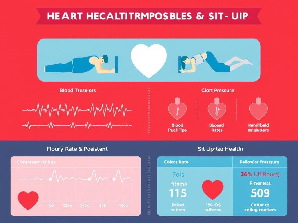 Grafik peningkatan kesehatan jantung dari konsistensi latihan ringan push-up dan sit-up