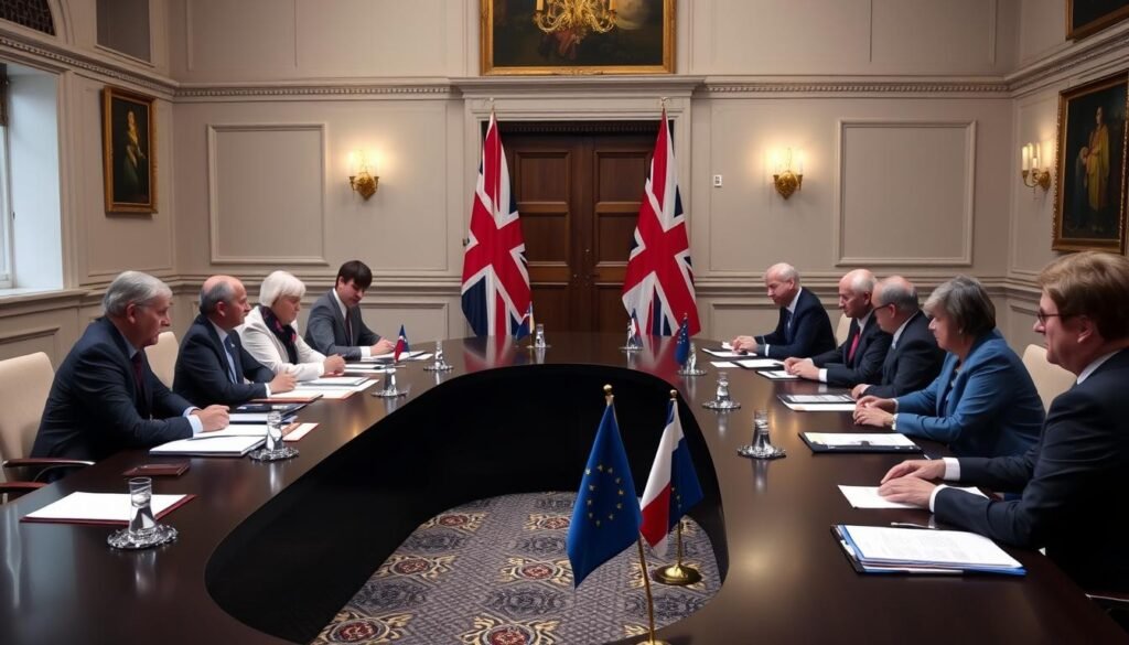 Pertemuan pejabat tinggi Inggris dan Uni Eropa membahas Hubungan Inggris-Uni Eropa pasca-Brexit Pertemuan pejabat tinggi Inggris dan Uni Eropa membahas Hubungan Inggris-Uni Eropa pasca-Brexit