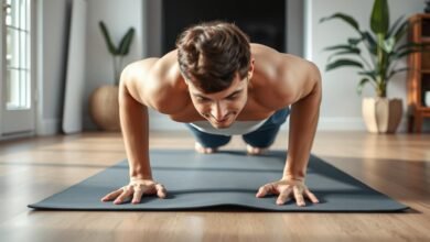 Seseorang melakukan push-up dengan postur tubuh yang benar menunjukkan konsistensi latihan ringan dalam kebugaran